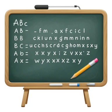 Whiteboard with ABC written on with handwriting sticker