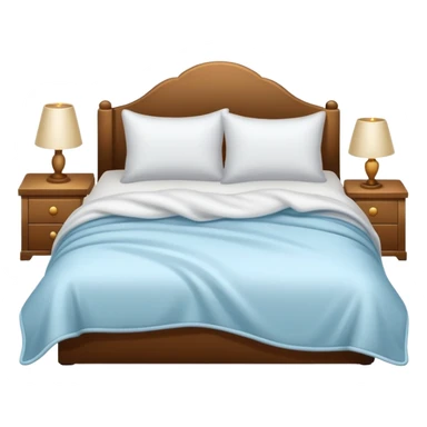 cozy bed with pillows and blanket sticker