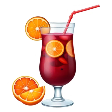 frozen sangria in a glass with fruit sticker