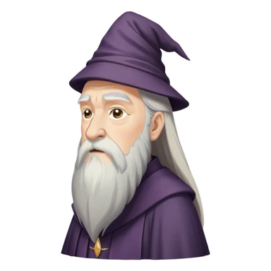 upset Dumbledore side profile with long white beard sticker