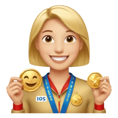 Person Winning a medal SUPER happy sticker