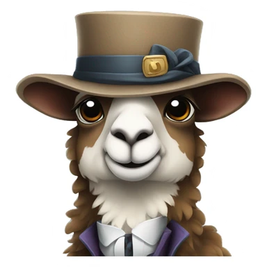 A llama dressed as sherlock Holmes sticker