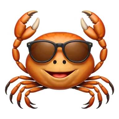 Alaska crab are moving wearing a sunglass and say hi sticker