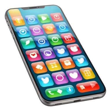 smartphone with a colorful app grid sticker