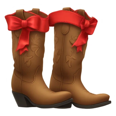cowboy boots with red bows sticker