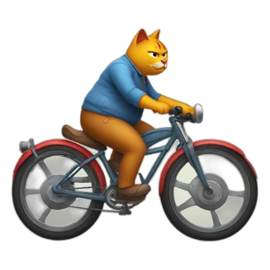 Fat-cat-riding-a-burning-bike sticker