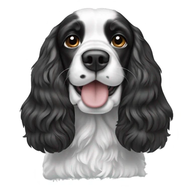 black and white cocker spaniel sticker