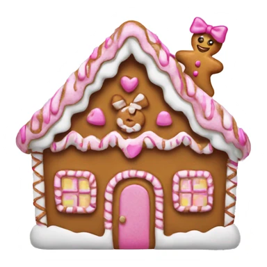 Gingerbread house with a pink bow  sticker