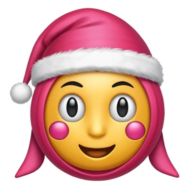 emojis estilo pixar de navidad rosada con rojo sticker