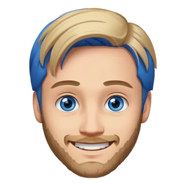 PewDiePie with blue eyes sticker