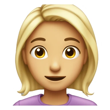 Create a girl face with an emotion kind of weirded out, doesn't know what to say, but happyy sticker