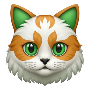 um gato branco com manchas pretas  olho preto e verde sticker