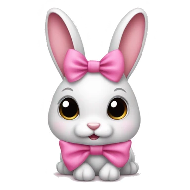 cute bunny with a pink bow sticker