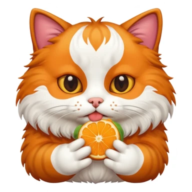 A gay cat eating a dog sticker