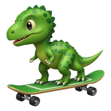 Baby dinosaur on a skateboard sticker