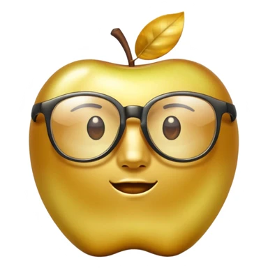 faceless golden apple with glasses sticker