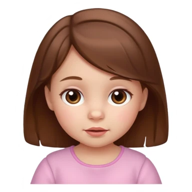 create a baby girl emoji from the 60. with brown hair sticker