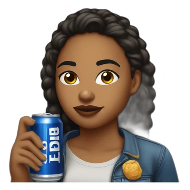 a girl, BLM, activist, angry and upset, drinks bud light, flat, emoji sticker