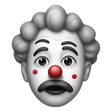 sad clown bw sticker