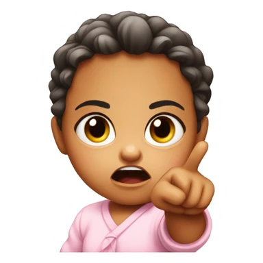 angry baby girl pointing with hand sticker