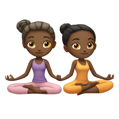 two girls doing yoga poses sticker