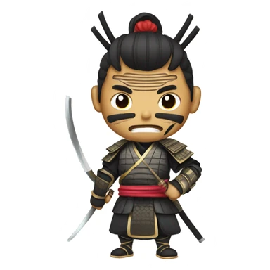 Samurai with Oni mask sticker