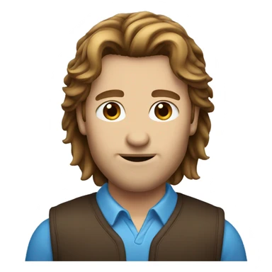 Guy with brown mullet and blue eyes sticker