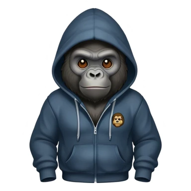 Gorilla wearing a hoodie sticker