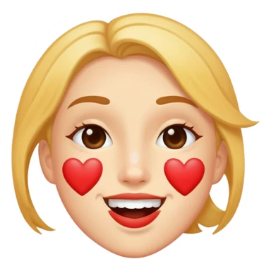 Smiling with kiss marks on its face sticker