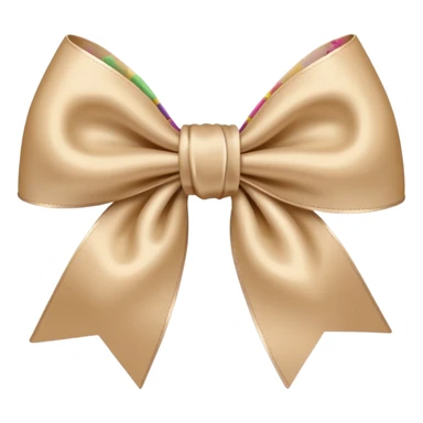 cute beige bow with rounded loops sticker