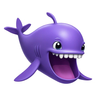 purple whale front with open mouth sticker
