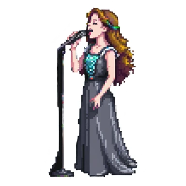 lady singing a birthday song sticker
