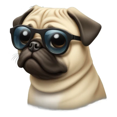 A pug wearing sunglasses sticker