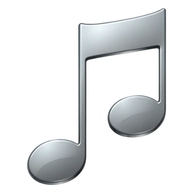 music note with a chromic metal texture, no gold sticker