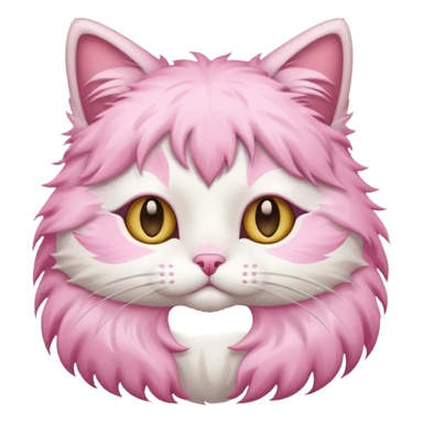 Fluffy cat with pastel pink fur. sticker