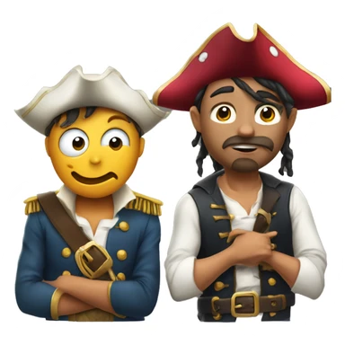 Ronaldo shocked with is two hand on his face and dressed as a pirate and with a binocle sticker