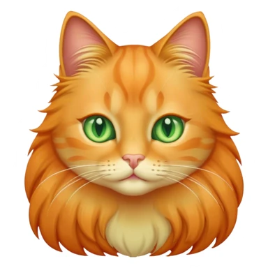 Long haired light orange cat with green eyes sticker