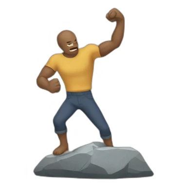 Person punching a rock in sloop sticker