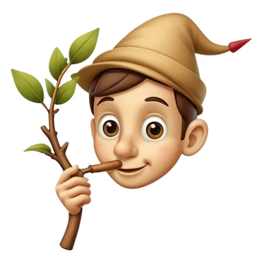 Pinnochio with a branch nose  sticker