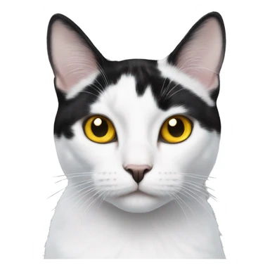 A white cat with big black spots and yellow eyes sticker