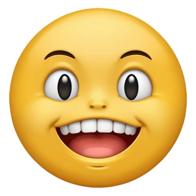 grimacing yellow round emoji with silver teeth sticker
