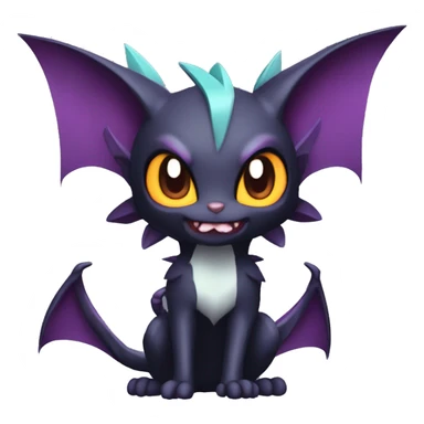  Kawaii Edgy Cool Vampiric Beautiful Noivern-Nargacuga-Litten with big Bat Ears full body sticker
