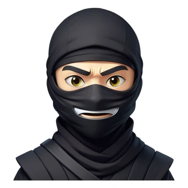 Clash of Clans aesthetic Comical Ninja Portrait Emoji, Head tilted dramatically with an exaggerated, fun expression and wide, comically expressive eyes peeking from a partially lifted mask, featuring a lean, agile form with playful stealth and natural skin tone, Simplified yet humorously expressive features, highly detailed, glowing with a slightly sassy shadowy glow, high shine, dramatic yet playful, stylized with an air of cheeky ninja mischief, soft glowing outline, capturing the essence of a meme-worthy ninja who blends humor with stealth into viral fame! sticker