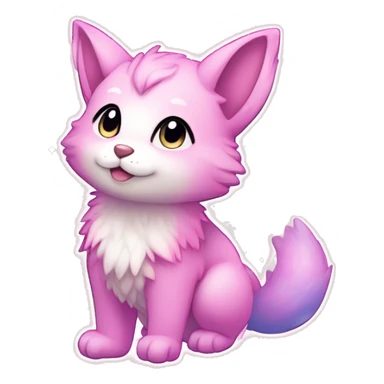 Anthro Shiny Pastel Glitter Sparkle Stars Pink Gradient Anime Chibi Fakémon Fur Sona sticker
