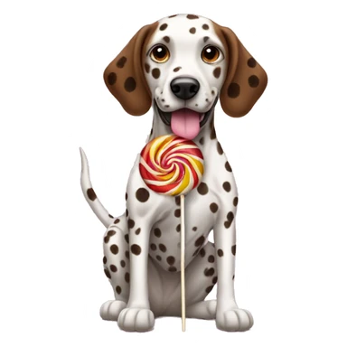 Brown Dalmatian and lollipop sticker