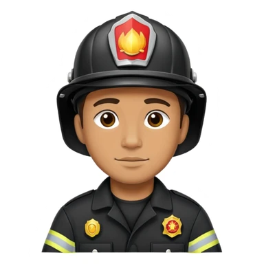 black fireman  sticker