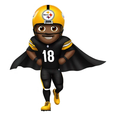Pittsburgh Steelers player in uniform with black cape. sticker