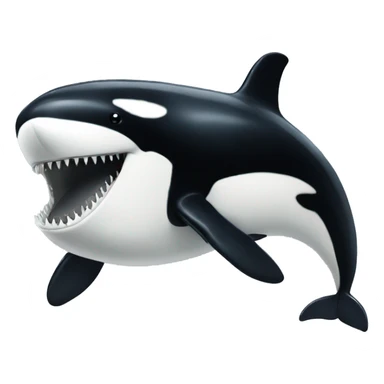 Orca with zipper mouth sticker
