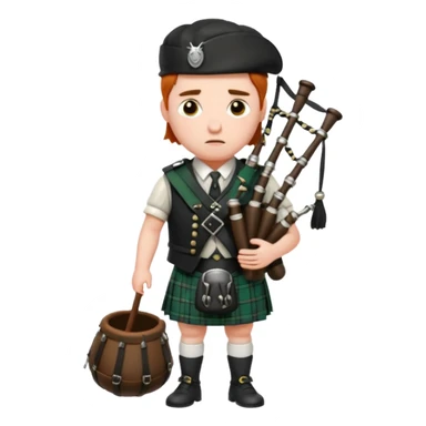Sad bagpiper sticker