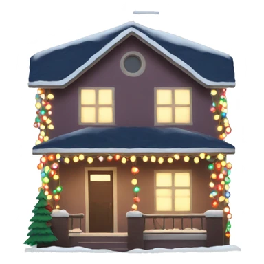 House with Christmas lights sticker
